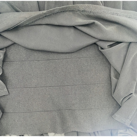 NWT Bebe 2-Fer Black Bandag/ Bodycon  Handkerchief Skirt Cutout Dress - Picture 14 of 15